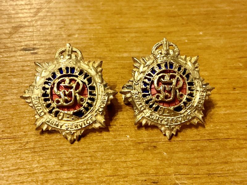 R.A.S.C Officers gilt & enamel collars 1918-36