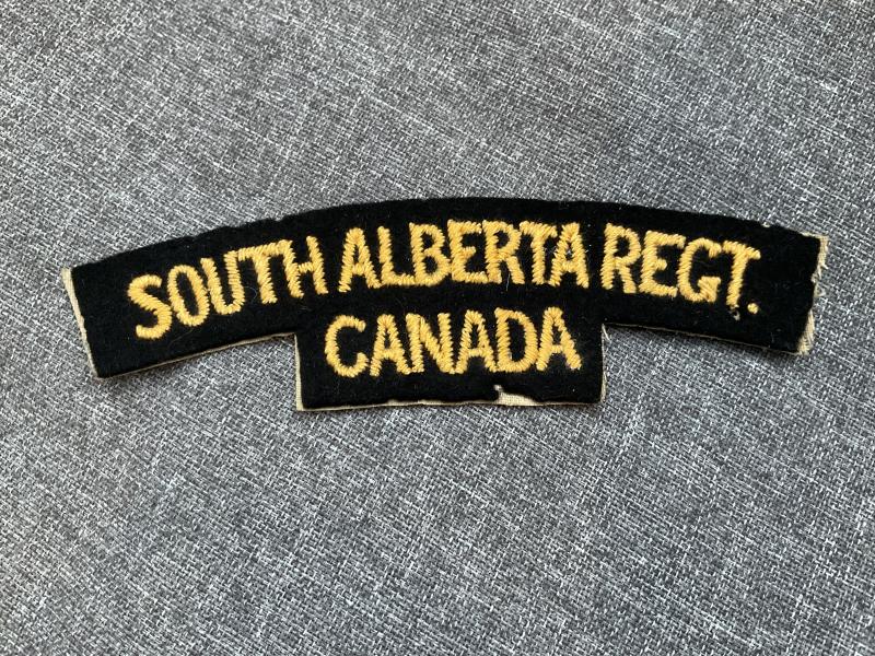 WW2 SOUTH ALBERTA REGT. CANADA cloth title
