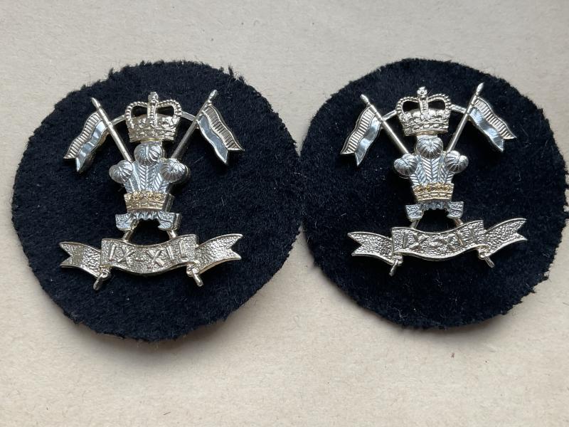 9th/12th Royal Lancers anodised collar badge
