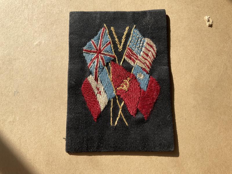 WW2 Allied ‘V’ for victory patriotic cloth badge