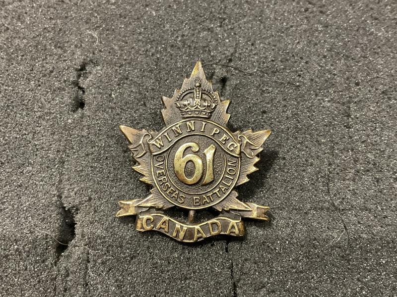 WW1 C.E.F 61st Inf Bt, ‘Winnipeg Batt’ collar