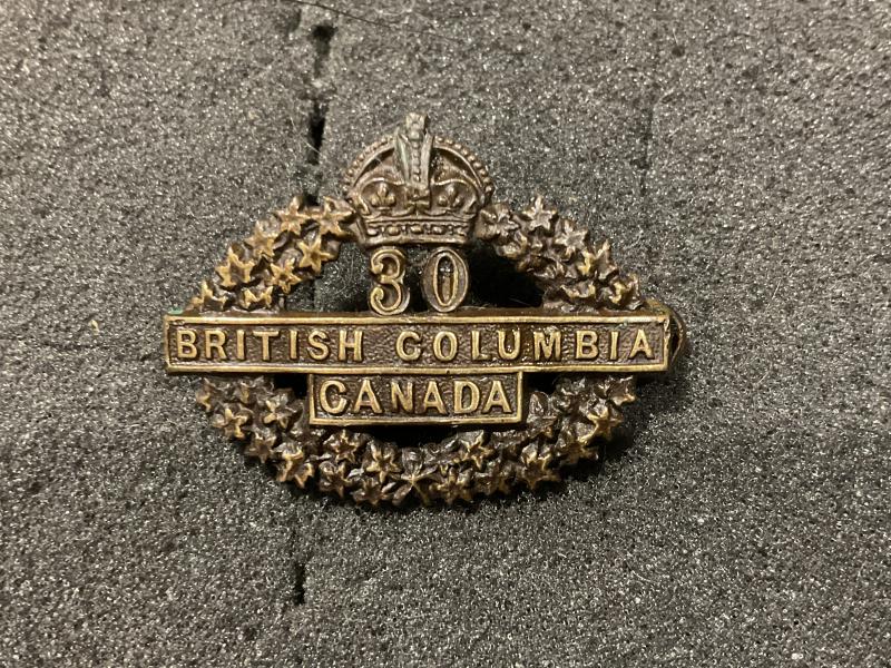 WW1 C.E.F Inf Bt ‘British Columbia Battalion’ collar