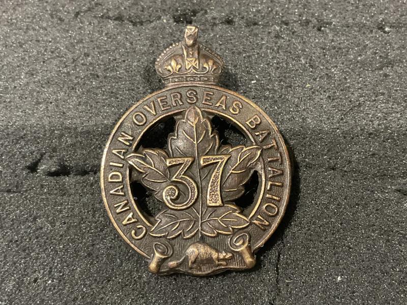 WW1 C.E.F 37th Inf Battalion collar badge