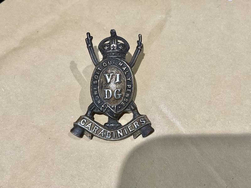 WW1 The 6th Regiment of Dragoon Guards collar badge
