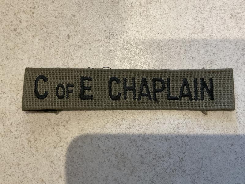 British Army C of E CHAPLAIN cloth breast badge