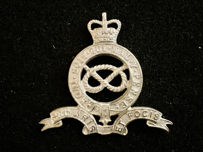 Staffordshire Yeomanry Officers brushed silver cap badge