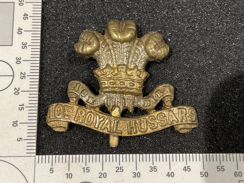 WW2 10th Royal Hussars, theatre made (North Africa) cap badge
