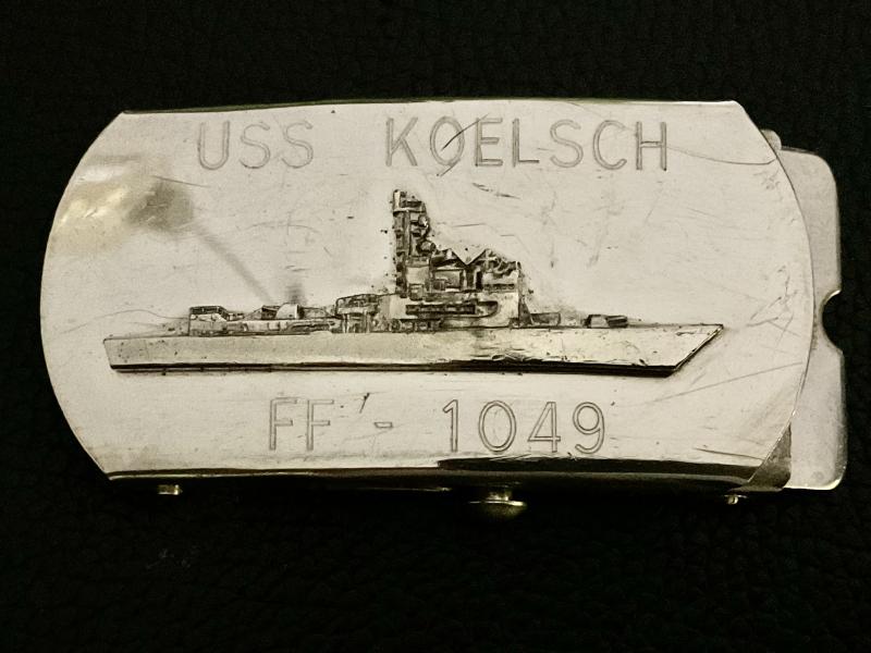 U.S.S KOELSCH (FF-1049) Chromed belt buckle