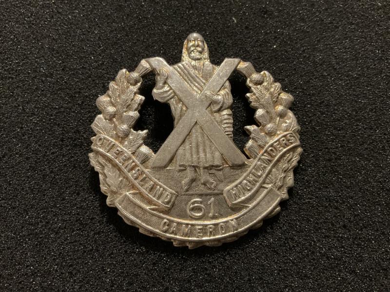 Australian 61st Queensland Cameron Highlanders Glengarry badge