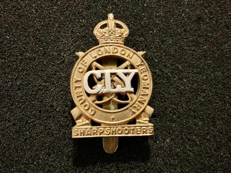 WW2 C.L.Y Sharpshooters O.Rs cap badge