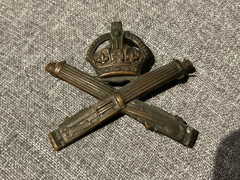 WW1 Machine Gun Corps cap badge, brooch conversion