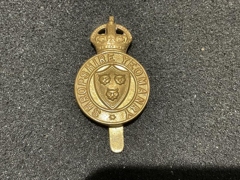 Shropshire Yeomanry O.R s brass cap badge
