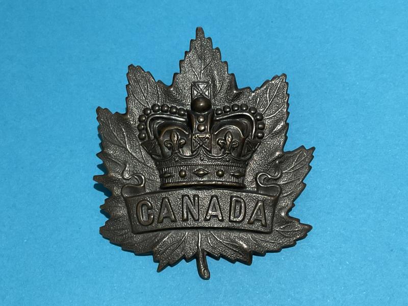 Boer War Canadian G.S bronzed slouch hat badge