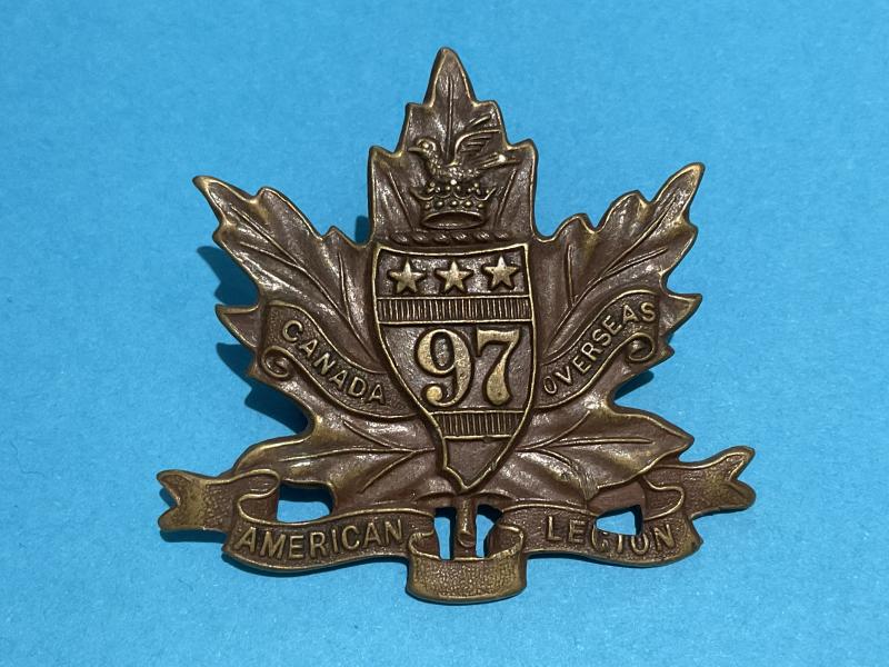 WW1 C.E.F 97th Overseas Inf Battalion cap badge