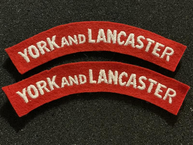 York & Lancaster Regiment cloth shoulder titles