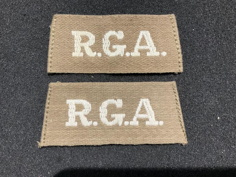 WW1 R.G.A Cloth slip-on shoulder titles