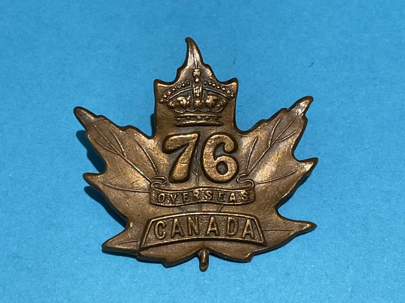 WW1 C.E.F 76th Inf Bn (Barrie, Ontario) collar