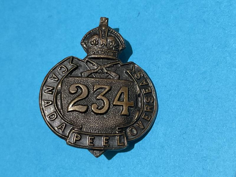 WW1 C.E.F 234th Inf Bt (Peel Btn) collar badge
