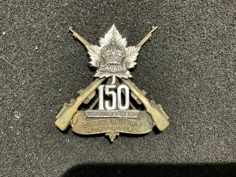 WW1 C.E.F 150th Infantry Battalion officers cap badge