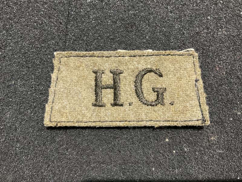 WW2 H.G (Home Guard) cloth slip on title