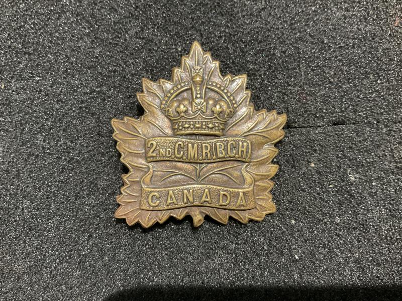 WW1 C.E.F 2nd C.M.R (B.C.H) Cap badge