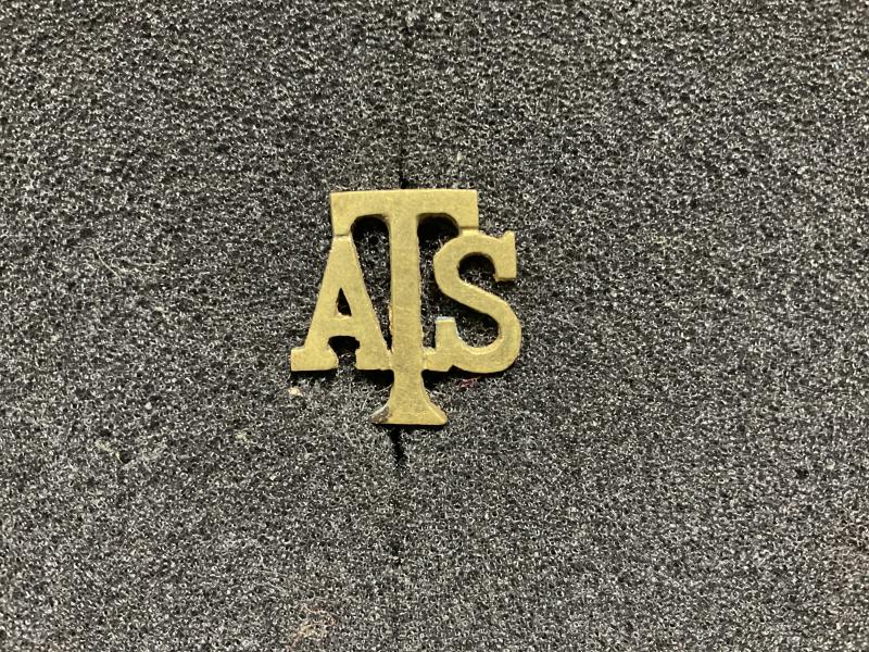 WW2 A.T.S locally cast brass collar badge
