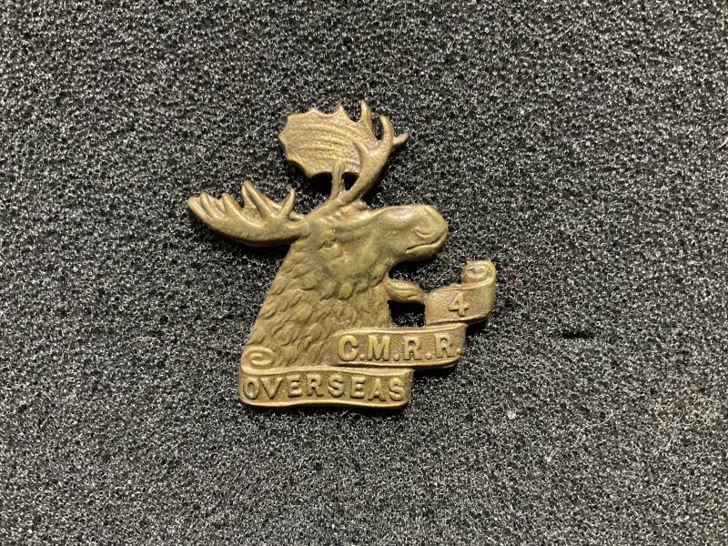 WW1 C.E.F 4th C.M.R.R collar badge