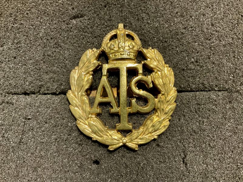 WW2 Officers A.T.S gilded brass cap badge