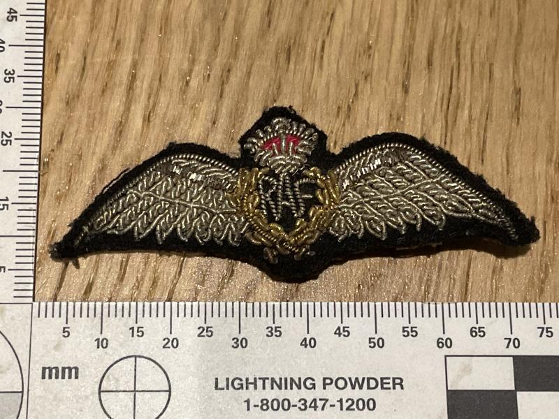 K/C RAF pilots padded bullion wings removed from uniform