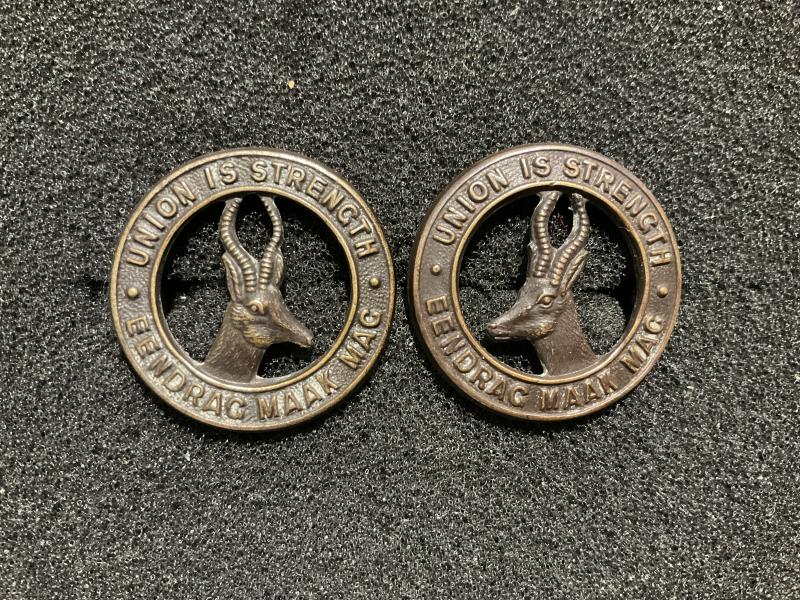 WW2 South African Union Defence Force collar badges