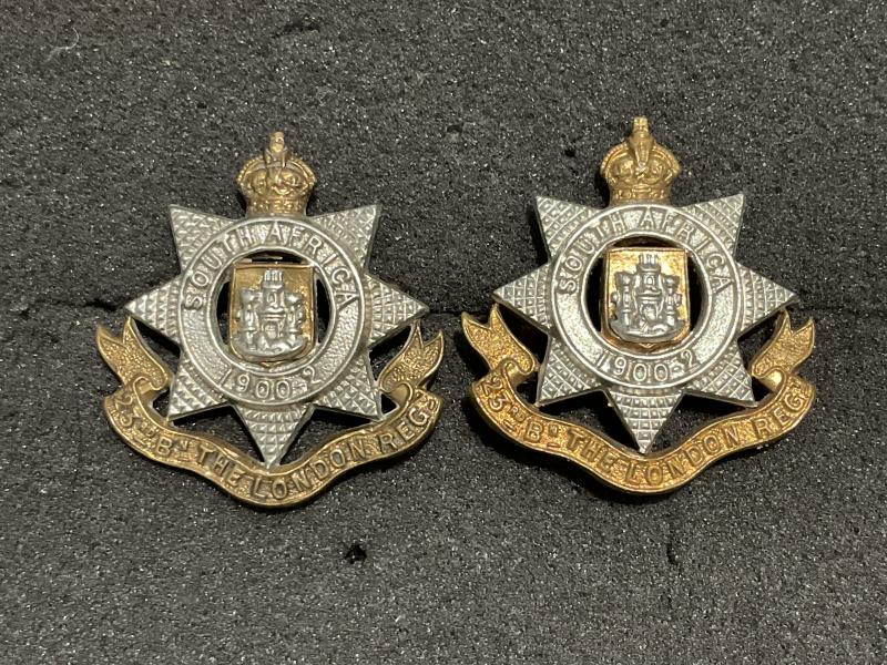 23rd Battalion The London Regiment collar badges