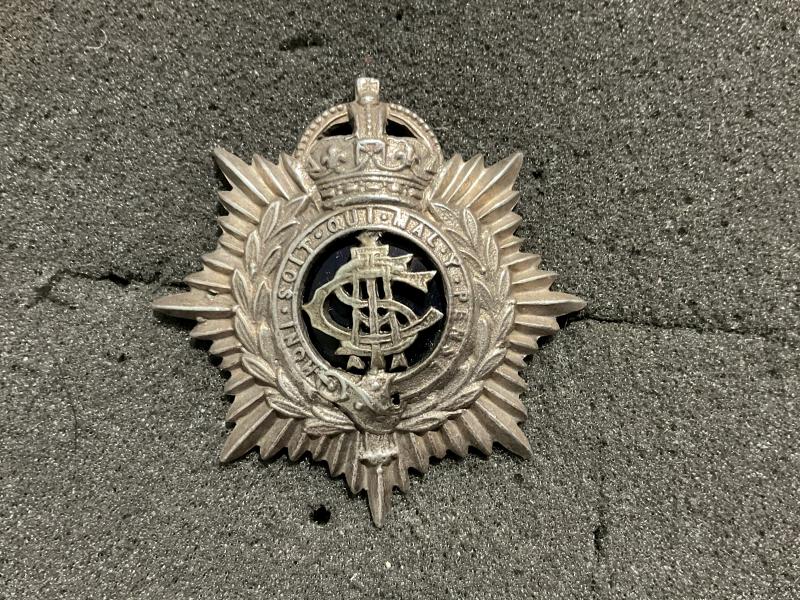 Officers Indian Army Service Corps silver & enamel cap badge