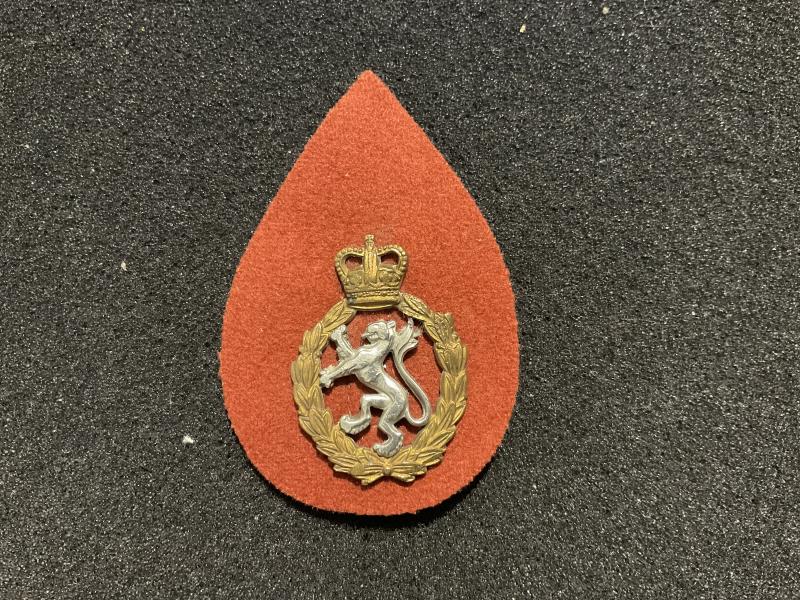 Post 1952 W.R.A.C cap badge & terracotta backing