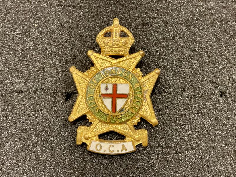 6th City of London Rifles O.C.A lapel badge