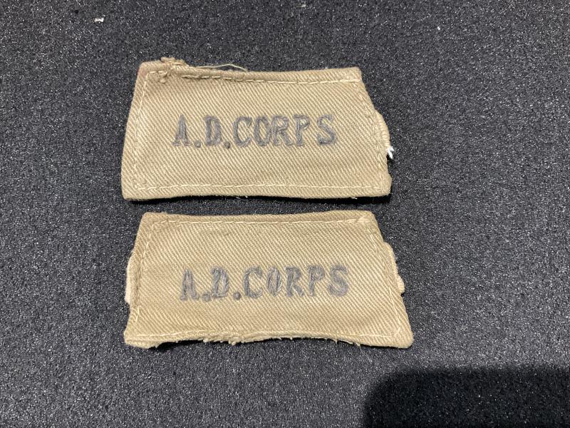 WW2 Tropical A.D.CORPS shoulder slides