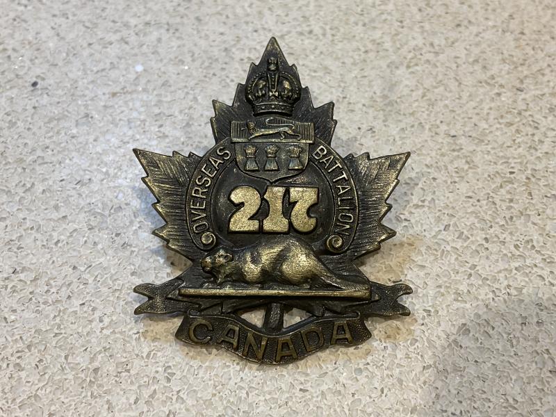 WW1 C.E.F 217th Overseas battalion cap badge