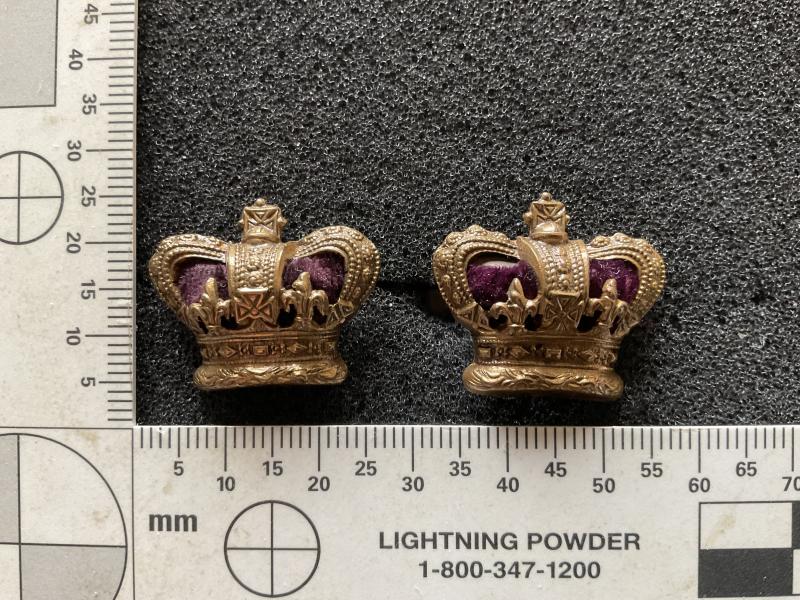 Victorian brass majors crowns, matching pair