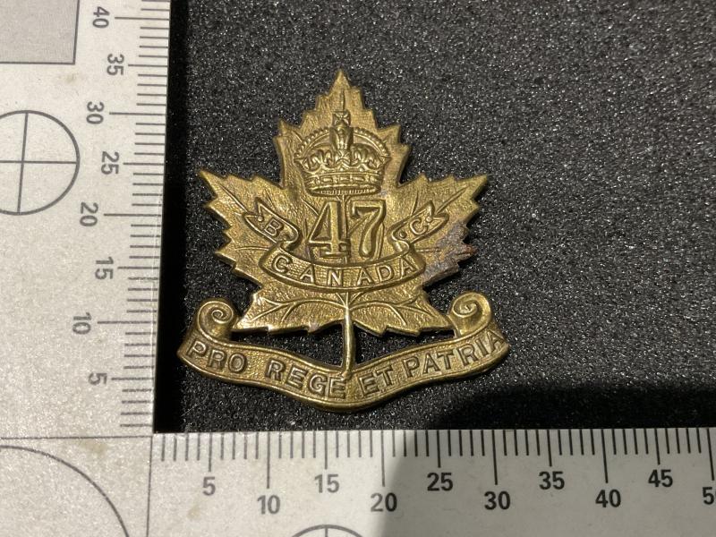 Canadian , The Westminster Regt (47th) cap /collar