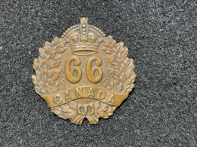 WW1 C.E.F 66th Infantry Battalion collar badge