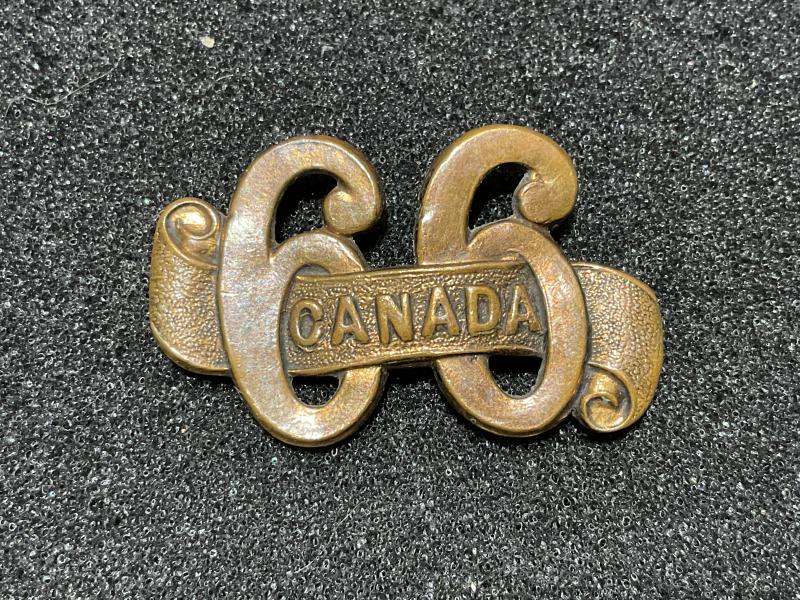 WW1 C.E.F 66 CANADA scroll shoulder title