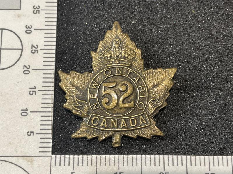 WW1 C.E.F 52nd Inf Btn ‘New Ontario Regt’ collar