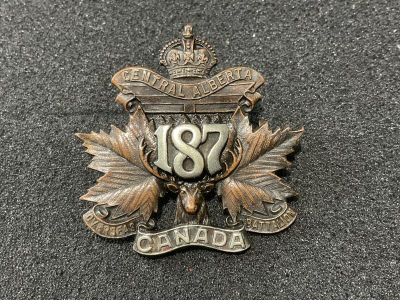 WW1 C.E.F 187th Inf Battalion officers cap badge