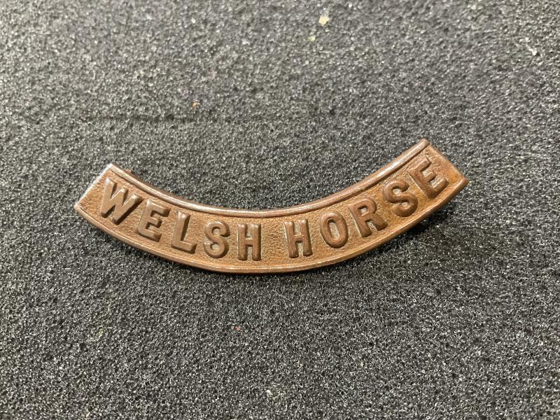 WW1 WELSH HORSE bronzed shoulder tile 1914-17