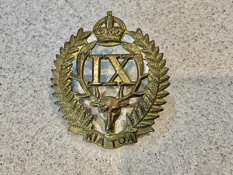 WW1/2 9th Wellington (east Coast Rifles) Regt cap badge