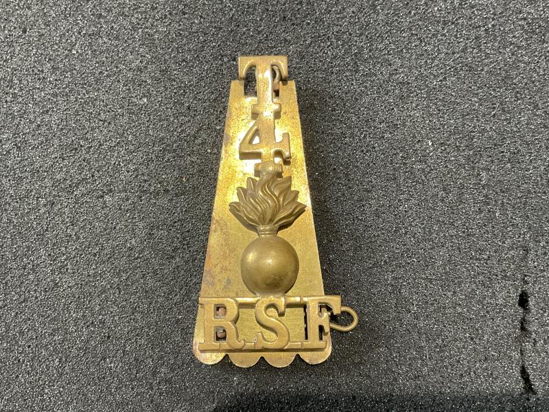 T4 R.S.F brass shoulder title (4th territorial Bn R.S.F)