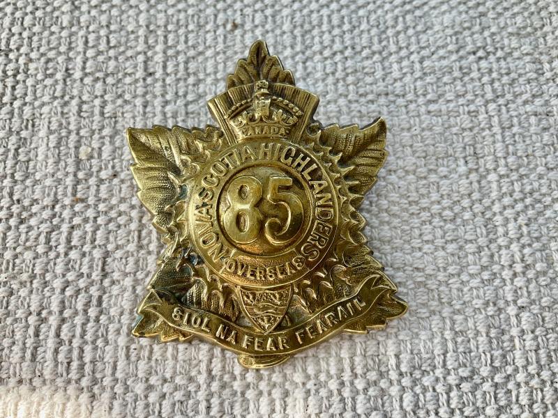 WW1 C.E.F 85th Nova Scotia Highlanders glengarry badge