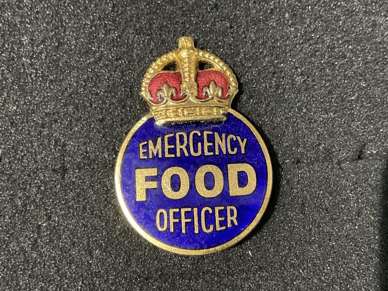 WW2 Home front Emergency Food officer lapel badge