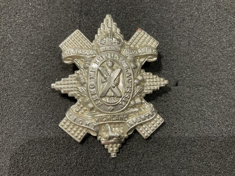 WW2 9th Battalion Glasgow Highlanders Glengarry badge