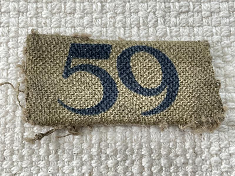 WW2 Home Guard No 59 printed sleeve badge