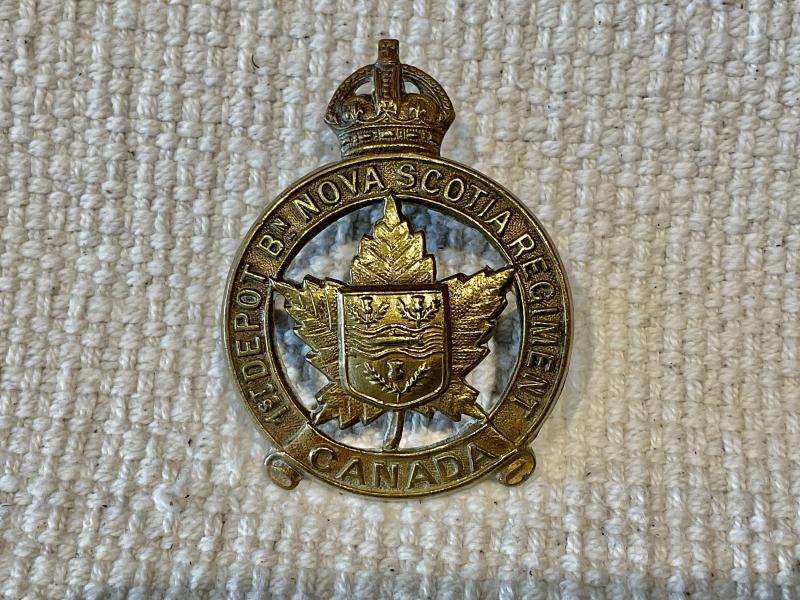 WW1 1st Depot Bn Nova Scotia Regiment cap badge